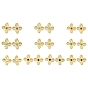 Natural & Synthetic Mixed Gemstone Flower Stud Earrings, Real 18K Gold Plated 304 Stainless Steel Earrings