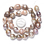 Natural Baroque Pearl Keshi Pearl Beads Strands, Cultured Freshwater Pearl, Oval