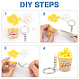 Olycraft DIY Popcorn Cup Keychain Making Kit, Including PVC Artificial Resin Popcorn, Plastic Pendants, Iron Keychain Findings & Ring