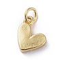 Charmes d'émail, avec les accessoires en laiton, cœur, réel 18 k plaqué or
