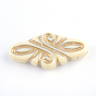 Rhombus Plating Acrylic Beads, Golden Metal Enlaced, 30x14x5.5mm, Hole: 1mm, about 337pcs/500g