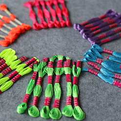 6 Skeins 6-Ply Embroidery Foss, Luminous Polyester Cord, Glow in the Dark Embroidery Thread