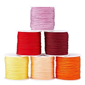 6 Rolls 6 Colors Braided Nylon Thread, Chinese Knotting Cord Beading Cord for Beading Jewelry Making