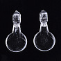 Transparent AS Plastic Pendant Blanks, Hair Findings, for DIY Hair Tie Accessories, Flat Round