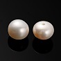 Natural Cultured Freshwater Pearl Beads, Half Drilled, Rondelle 8.8~9x8mm, Hole: 0.8mm