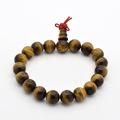 Мала бисер стрейч браслеты, тигровый глаз Будды браслеты, 52 мм