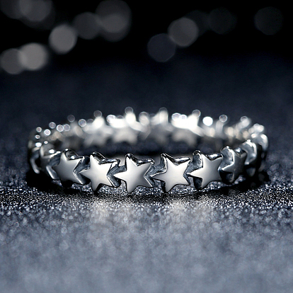 Звезда 925 стерлингового серебра кольца перста