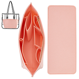 Felt Organizer Insert, with Alloy Zipper, Felt Bag Organizer, Handbag & Tote Shaper