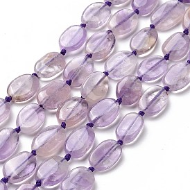Brins de perles d'améthyste naturelles, ovale