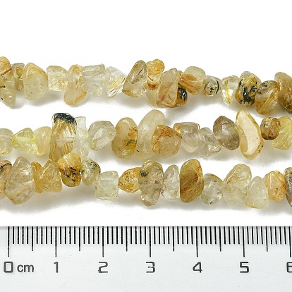Perlas de cuarzo rutilado naturales hebras, chip