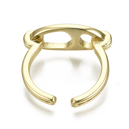 Brass Cuff Rings, Open Rings, Nickel Free, Oval