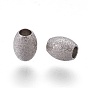 Ion Plating(IP) 304 Stainless Steel Textured Beads, Oval
