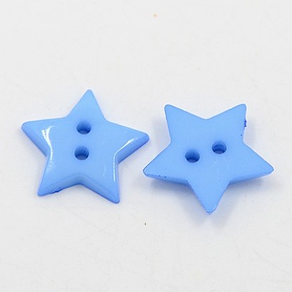 Акриловые швейные пуговицы , пластиковые пуговицы , 2-луночное, окрашенные, звезда