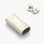 Rectangle 304 Stainless Steel Magnetic Necklace Clasps, with Glue-in Ends, 24x12.5x7.5mm, Hole: 5x10mm