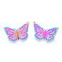 Placage ionique (ip) 304 pendentifs en filigrane en acier inoxydable, embellissements en métal gravé, charme de papillon