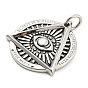 316L Surgical Stainless Steel Pendants, with Jump Ring, Eye of Providence/All-seeing Eye Charm