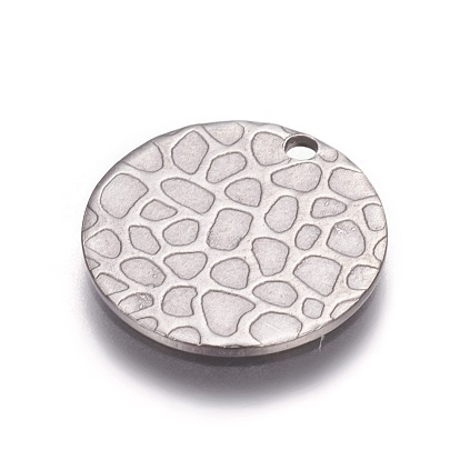 Ion Plating(IP) Stainless Steel Pendants, Flat Round