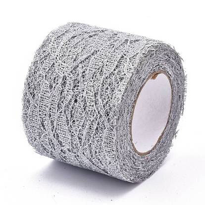 Sparkle Lace Fabric Ribbons, with Glitter Powder, for Wedding Party Decoration, Skirts Decoration Making