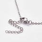 304 Stainless Steel Pendant Necklaces, with Polymer Clay Rhinestone, Heart