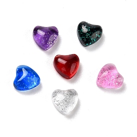 Electroplate Glass Cabochons, Heart