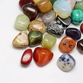 Piedras mezcladas naturales y sintéticas, piedra caída, piedras de curación de chakras para 7 equilibrio de chakras, terapia con cristales, meditación, reiki, sin agujero / sin perforar, pepitas