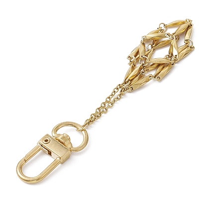 304 Stainless Steel Braided Macrame Pouch Empty Stone Holder for Pendant Decorations, with Alloy Swivel Clasps