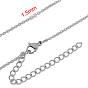 304 из нержавеющей стали кабель цепи ожерелья, с лобстером коготь застежку и расширить цепи