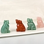 Décorations d'affichage de figurines d'éléphant en pierres précieuses naturelles, ornements en pierre d'énergie