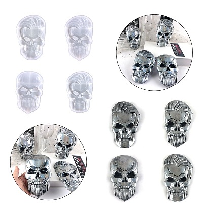 Moules en silicone de décoration d'affichage de crâne, moules de résine, pour la résine UV, fabrication artisanale de résine époxy