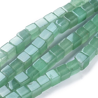 Естественный зеленый авантюрин бисер нитей, кубические