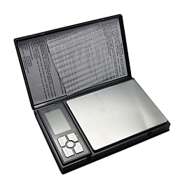 Balanza digital, escala de bolsillo, Platino, valor: 0.1 g ~ 2000 g, negro, 165x100 mm