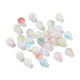Frosted Crackle Glass Beads, Round