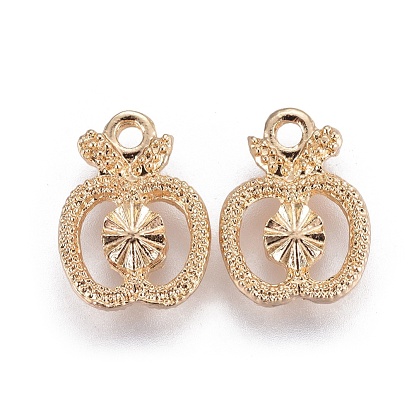 Alloy Charms, Long-Lasting Plated, Apple