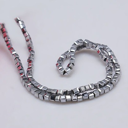 Electroplate Crystal Glass Faceted Cube Beads Strands, Full Plated, 2x2x2mm, Hole: 1mm, about 101pcs/strand, 9 inch