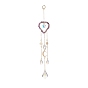 Glass Teardrop & Star Window Hanging Suncatchers, Heart Natural Amethyst & Brass Sun & Moon Pendants Decorations Ornaments