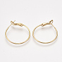 Brass Hoop Earrings, Real 18K Gold Plated