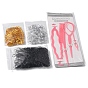 200Pcs 2 Colors Aluminum Dreadlocks Beads Hair Decoration, with 1 Set Acrylic Hair Braiding Tool, 1 Bag Disposable Mini Rubber Bands