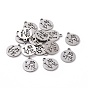 201 Stainless Steel Charms, Flat Round with Word Love