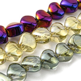 Full Plated Electroplate Glass Beads Strands, Heart