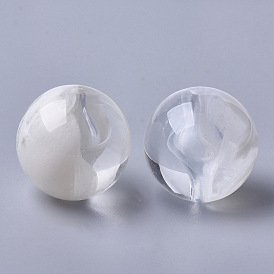 Perles acryliques, pierre d'imitation, ronde