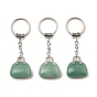 Porte-clés pendentif de sac en pierres précieuses naturelles et synthétiques, avec les accessoires en laiton de tonalité de platine, pour sac bijoux cadeau décoration