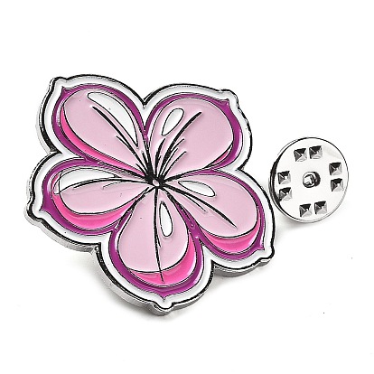 Pin esmaltado serie rosa, Broche de aleación de zinc y platino para mujer., mariposa/flor/cereza