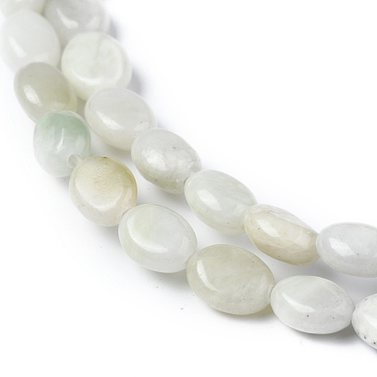 Chapelets de perles en jade naturel, ovale
