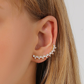 Chic Zircon Ear Clip with Unique Diamond Inlay - Fashionable and Personalized Earrings for Women