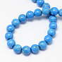 Natural White Jade Bead Strands, Dyed, Round