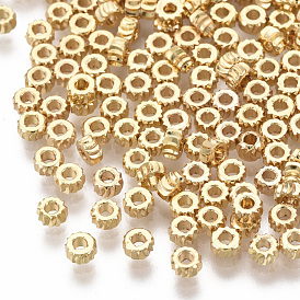 Brass Spacer Beads, Nickel Free, Corrugated Rondelle