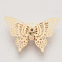 Brass Links Connectors, with Crystal Rhinestone, 3D Butterfly