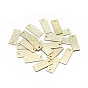 Brass Pendants, Long-Lasting Plated, Rectangle, Textured, Real 14K Gold Plated