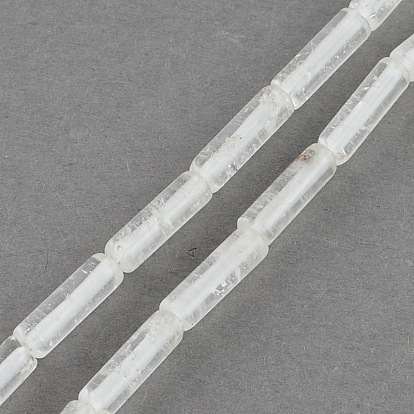Naturelles cristal de quartz brins de perles, perles de cristal de roche, Tube, 13x4~5mm, Trou: 1mm, Environ 27~30 pcs/chapelet, 15.3 pouce