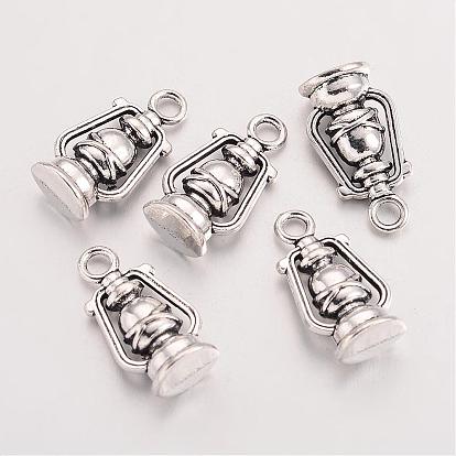 Tibetan Style Zinc Alloy Pendants, Lead Free & Cadmium Free, Lantern, 20x10x7mm, Hole: 2.5mm, about 250pcs/500g